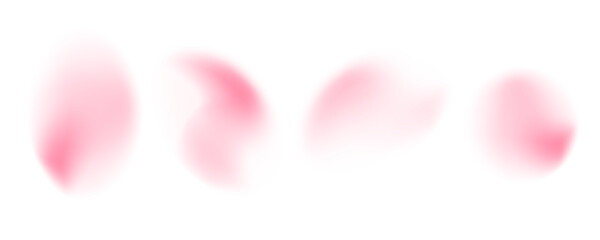 Y2K pink gradient shape set. Blurred light fuzz pastel color gradient background. Abstract vector illustration isolated on white. Holographic blur sakura blossom color gradation © Mariia