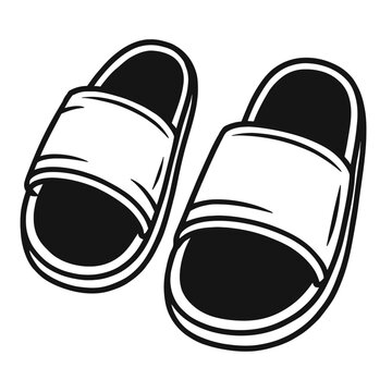 black and white sandals clip art preview
