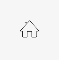 Minimalistic house icon outline on white background for design concept