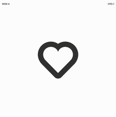 Heart icon outline on white background for love and affection design concept
