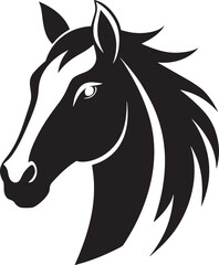 Horse head silhouette vector on white background