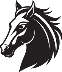 Horse head silhouette vector on white background
