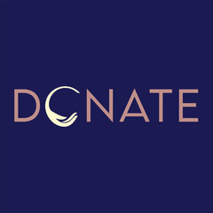 Elegant Donate Logo with Abstract Water Drop Symbol and Modern Typography