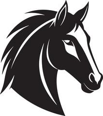 Horse head silhouette vector on white background