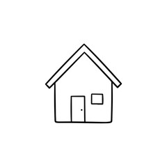 Fototapeta premium Minimalist House Line Art Silhouette