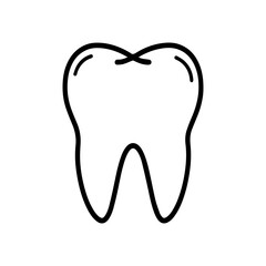 Obraz premium Minimalist Tooth Line Art Silhouette