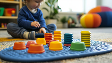 That Support Sensory Integration Weighted blankets or lap pads Balance boards or wobble cushions Therapy balls Chewy toys or oral motor tools Montessori knobbed cylinders 