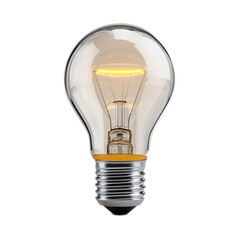 Single 3D Glowing Light Bulb with Metallic Base for Home Decor, Vintage Style, Modern Design, Energy-efficient Illumination, Isolated for Easy Use