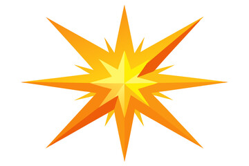Obraz premium Bright yellow starburst vector illustration on a white background, perfect as a web icon or decorative element