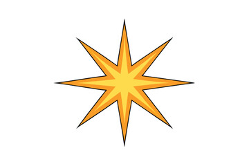 Obraz premium Golden star vector illustration: a shining symbol of Christmas decoration