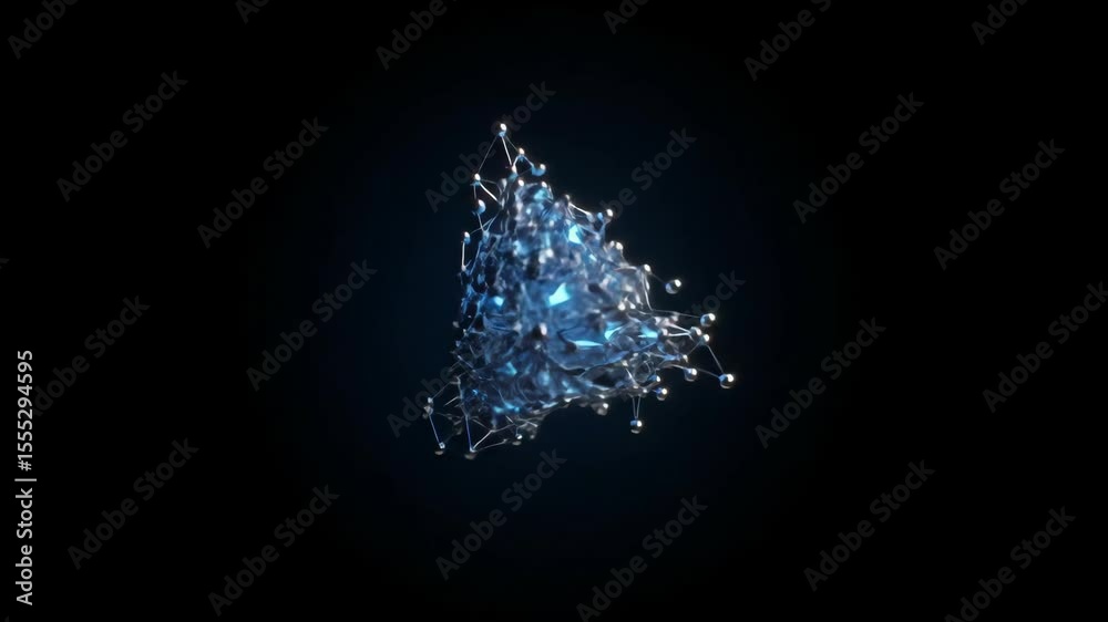 Poster Abstract animation of interconnected dots and lines forming a pulsating network, representing data flow and technology concept footage.