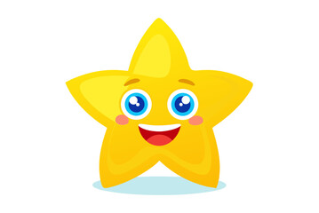 A happy, funny yellow sun cartoon character with sunglasses, smiling like a cute star vector illustration