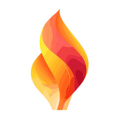Fire-inspired abstract logo representing energy and movement in a soft form.