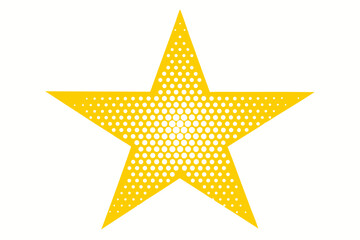 Obraz premium Golden star icon, a shiny 3D gold award symbol on a white background, perfect for ratings, Christmas, or vector design
