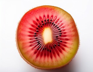 sliced red kiwi fruit showcasing vibrant colors and unique texture on a white background slice red kiwi fruit isolated on background