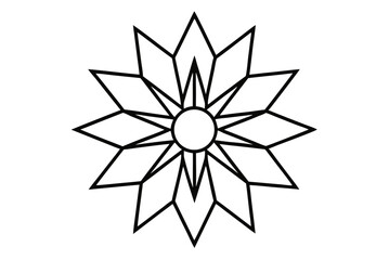 Fototapeta premium Abstract vector illustration of a floral star design, perfect for nature-inspired decoration or a unique plant logo element