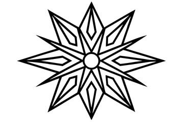 Fototapeta premium Black and white floral star vector illustration for Christmas decoration design