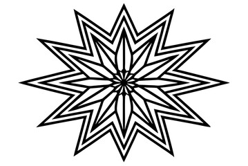 Obraz premium Black and white snowflake and star design vector for Christmas holiday decoration