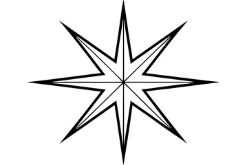 Obraz premium A shiny golden compass rose star is a festive Christmas holiday decoration