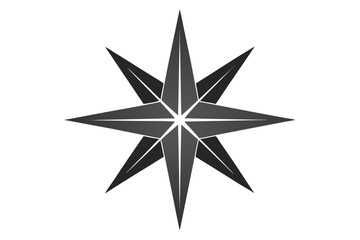 Golden compass with a star illustration