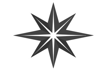 Obraz premium A shiny silver Christmas star vector illustration on a white background, perfect for holiday decoration or award design