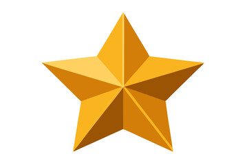 Obraz premium Golden star isolated on white, a shiny Christmas award symbol