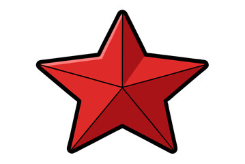 Obraz premium Bright red star decoration isolated on white for a festive holiday celebration