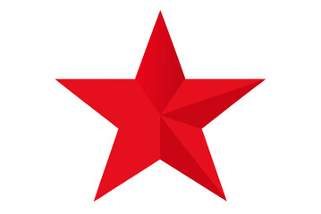 Shiny red star icon isolated on a white background, a perfect symbol for Christmas, holiday celebrations, or a festive decoration