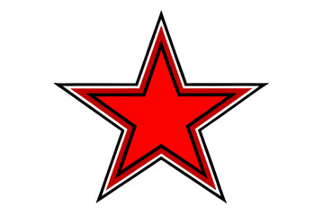 Fototapeta premium Red star symbol illustration on black background