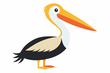Fototapeta premium White wild pelican or stork, a water bird, displaying its beak and feathers in nature