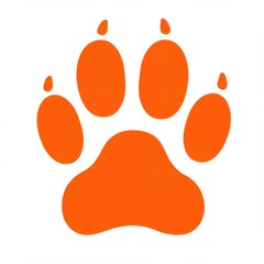 Orange paw print vector illustration animal pet dog cat graphic
