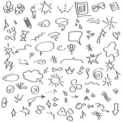 Hand Drawn assortment Doodle scribble element