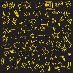 Hand Drawn assortment Doodle scribble element