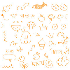 Arrow sketch with texture crayon chalk. Scribble hand drawn set arrow and underline white on black background. Underline crayon chalk set, Vector illustration 