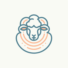 Minimalist Line Art Sheep Logo for Branding and Packaging

