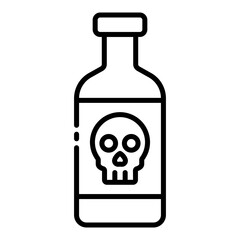 toxic outline icon for chemical substance and hazardous warning
