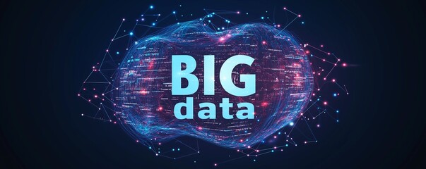 Visual representation of big data flowing through digital networks in a vibrant and colorful design