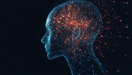 Digital representation of human mind with intricate neural connections glowing in vibrant colors