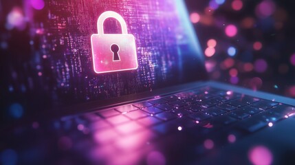 Laptop with security lock graphic (1)