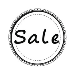 Vintage promotion badge with decorative elements and banner  