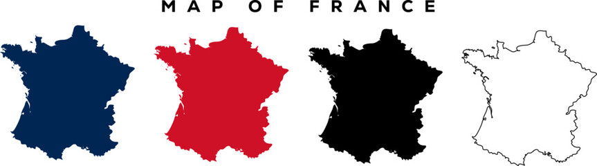 Modern France Map Outline &ndash; Minimal Vector