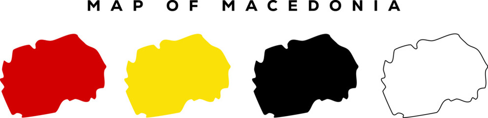 Modern MACEDONIA Map Outline &ndash; Minimal Vector