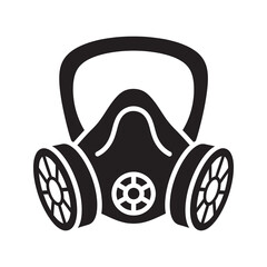 Respirator mask icon for breathing protection from gas dust and hazardous air a piece of safety equipment for industrial and chemical work vector solid glyph icon