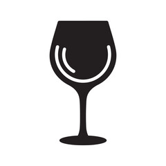 Wine glass icon a piece of drinkware for serving and tasting wine a common goblet used in restaurants bars and at home celebrations vector solid glyph icon