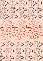 Colorful heart pattern with various sizes on light background  