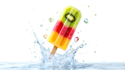 Refreshing Tropical Fruit Popsicle Splash on Water Fun Summer Treat