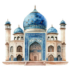 Royal Tombs, watercolor drawing vector, isolated on a white background.