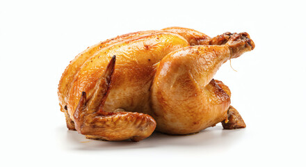 Roasted Chicken on White Background