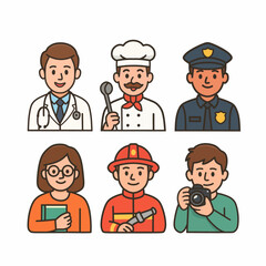 set of business people