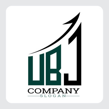 UBJ Company Logo Design Growth vector, UBJ Upward Arrow Business Success Logo vector, UBJ Corporate Branding Logo , UBJ logo design, UBJ simple and modern logo, UBJ business finance logo design, etc.